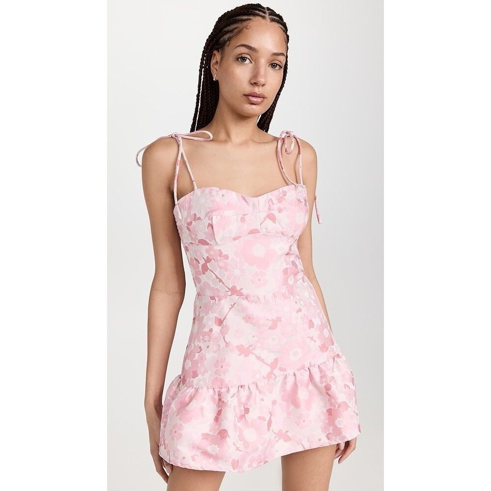 Amanda Uprichard Champagne Skirt Romper Cherry Blossom Brocade Coquette Medium
